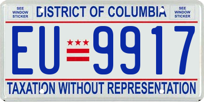 DC license plate EU9917
