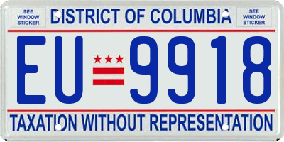 DC license plate EU9918