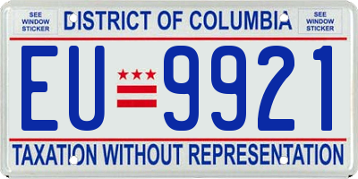 DC license plate EU9921