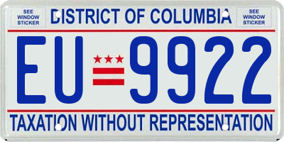 DC license plate EU9922