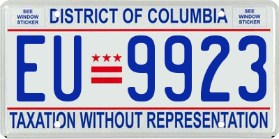 DC license plate EU9923