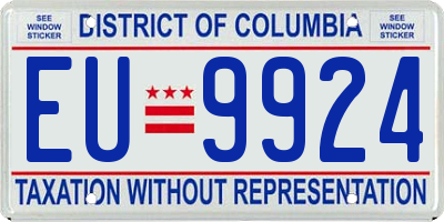 DC license plate EU9924