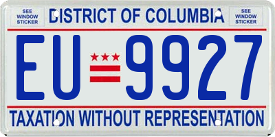 DC license plate EU9927