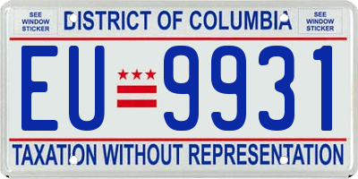 DC license plate EU9931