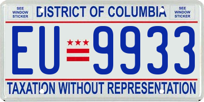DC license plate EU9933