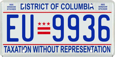 DC license plate EU9936