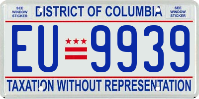 DC license plate EU9939