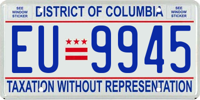 DC license plate EU9945