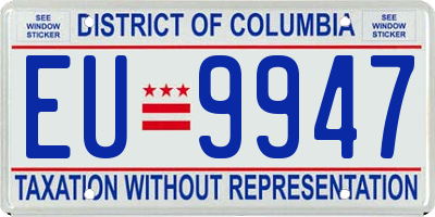 DC license plate EU9947