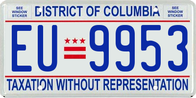 DC license plate EU9953