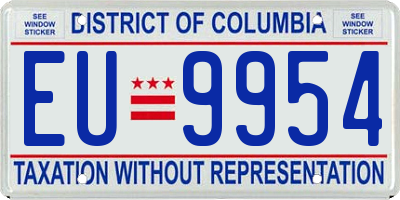 DC license plate EU9954