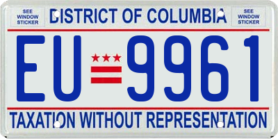 DC license plate EU9961