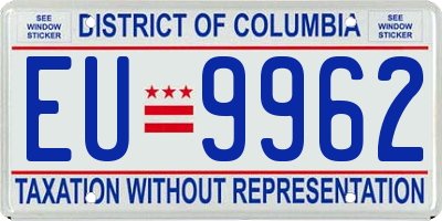DC license plate EU9962