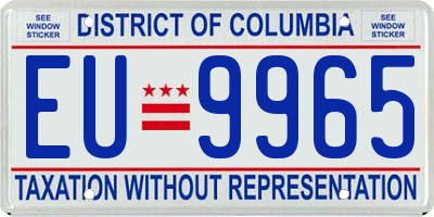 DC license plate EU9965