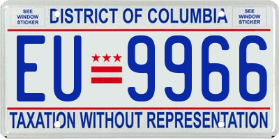 DC license plate EU9966
