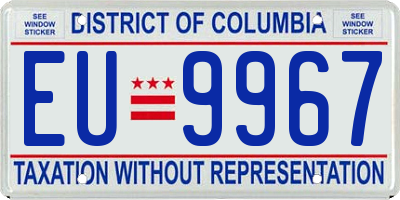 DC license plate EU9967