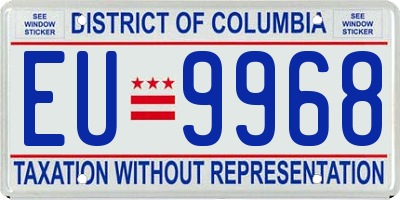 DC license plate EU9968