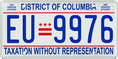 DC license plate EU9976