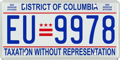 DC license plate EU9978