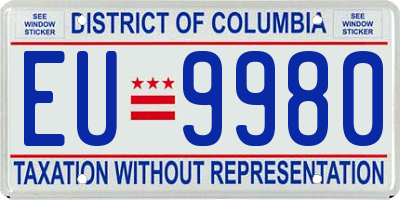 DC license plate EU9980