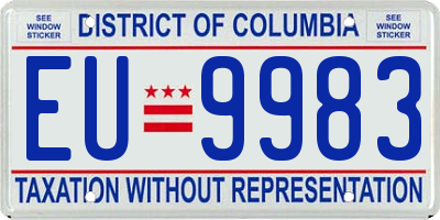 DC license plate EU9983