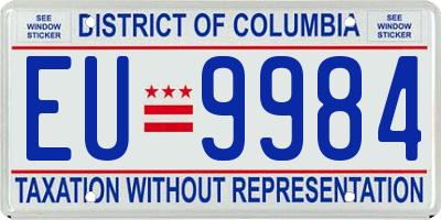 DC license plate EU9984