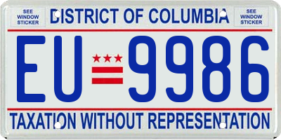 DC license plate EU9986