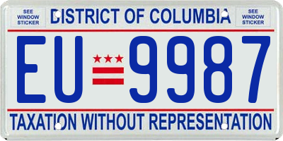 DC license plate EU9987