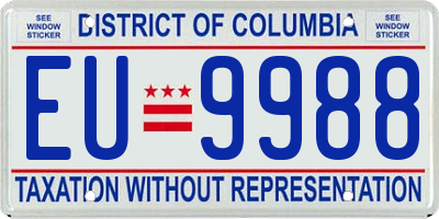 DC license plate EU9988
