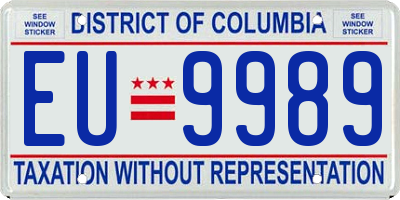 DC license plate EU9989