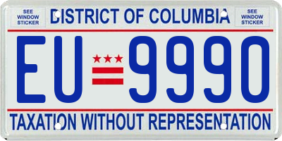 DC license plate EU9990