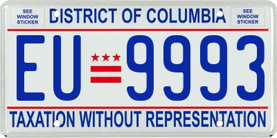 DC license plate EU9993