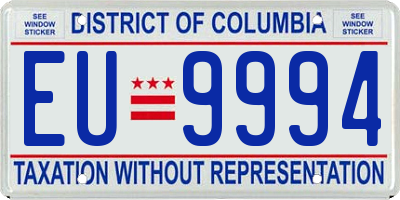 DC license plate EU9994