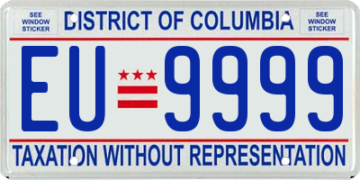 DC license plate EU9999