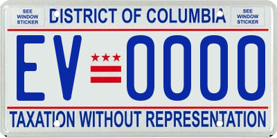 DC license plate EV0000