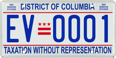 DC license plate EV0001