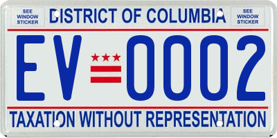 DC license plate EV0002