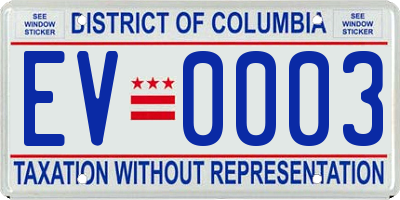 DC license plate EV0003