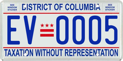 DC license plate EV0005
