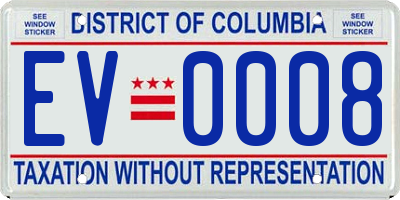 DC license plate EV0008