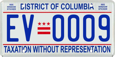 DC license plate EV0009