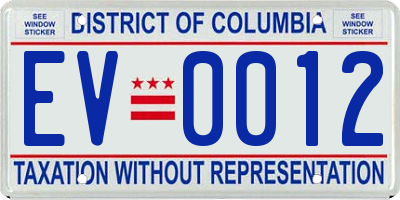 DC license plate EV0012