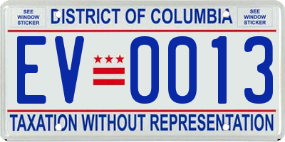 DC license plate EV0013