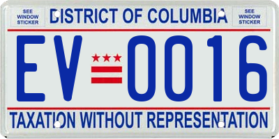 DC license plate EV0016