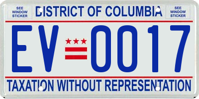 DC license plate EV0017