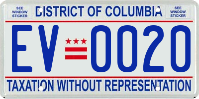 DC license plate EV0020