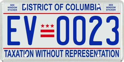 DC license plate EV0023