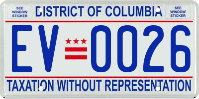 DC license plate EV0026