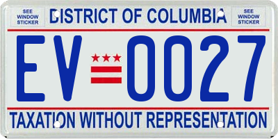 DC license plate EV0027
