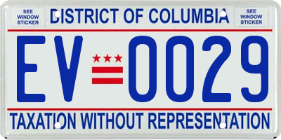 DC license plate EV0029